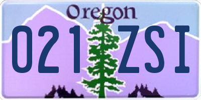 OR license plate 021ZSI
