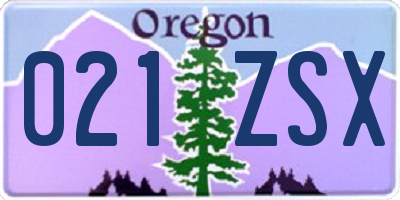 OR license plate 021ZSX