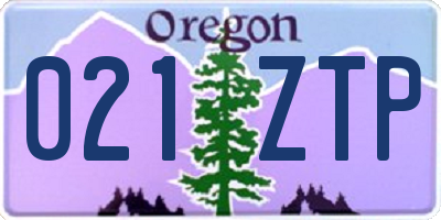 OR license plate 021ZTP