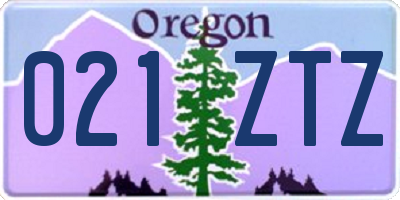 OR license plate 021ZTZ