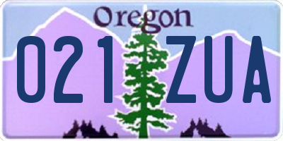 OR license plate 021ZUA