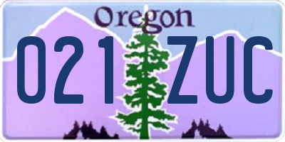 OR license plate 021ZUC