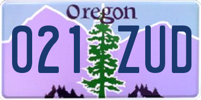OR license plate 021ZUD