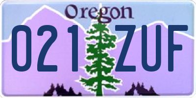OR license plate 021ZUF