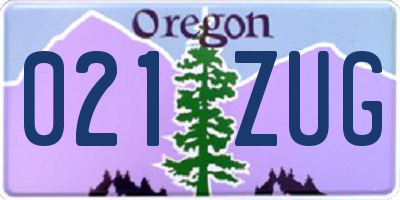OR license plate 021ZUG