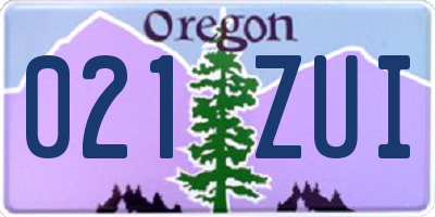 OR license plate 021ZUI