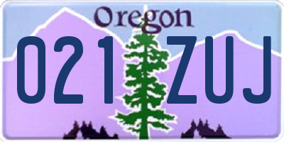 OR license plate 021ZUJ