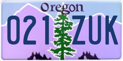 OR license plate 021ZUK