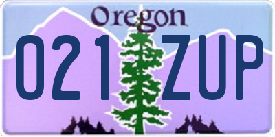 OR license plate 021ZUP