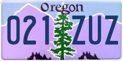 OR license plate 021ZUZ