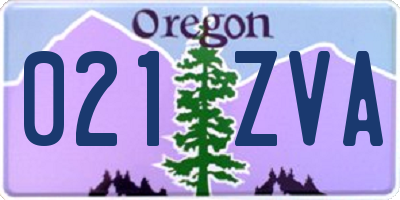 OR license plate 021ZVA