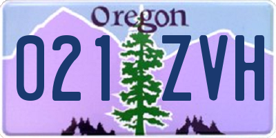 OR license plate 021ZVH