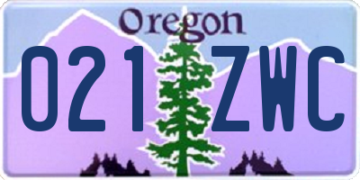 OR license plate 021ZWC