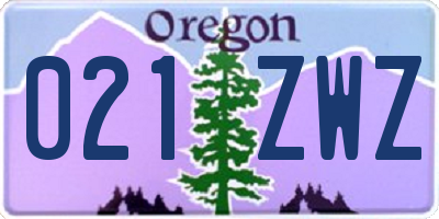 OR license plate 021ZWZ
