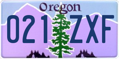 OR license plate 021ZXF