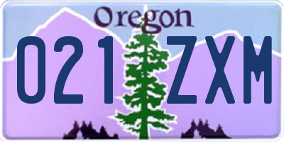 OR license plate 021ZXM