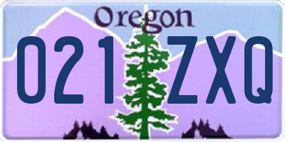 OR license plate 021ZXQ