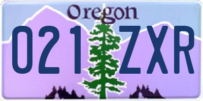 OR license plate 021ZXR