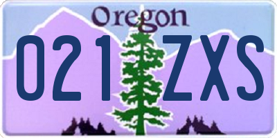 OR license plate 021ZXS