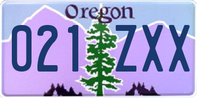 OR license plate 021ZXX