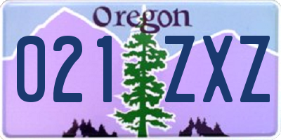 OR license plate 021ZXZ
