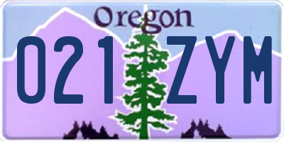 OR license plate 021ZYM