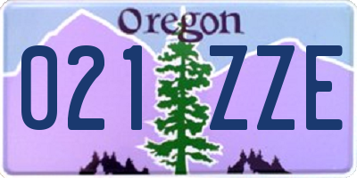 OR license plate 021ZZE
