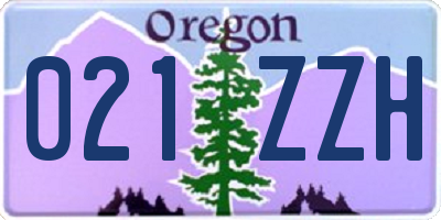OR license plate 021ZZH