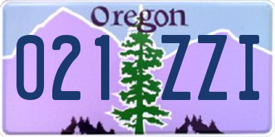 OR license plate 021ZZI