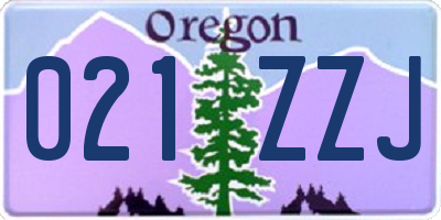 OR license plate 021ZZJ