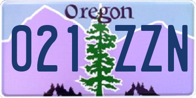 OR license plate 021ZZN