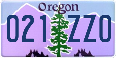 OR license plate 021ZZO