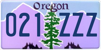 OR license plate 021ZZZ