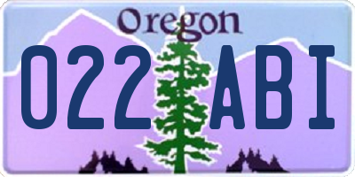 OR license plate 022ABI