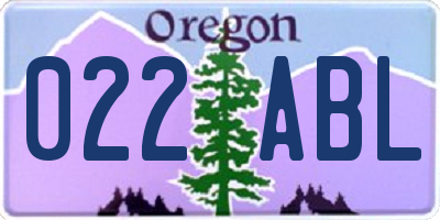 OR license plate 022ABL