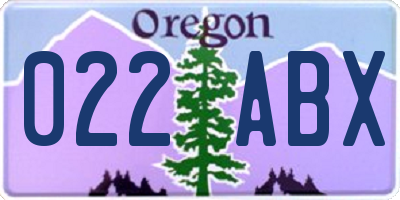 OR license plate 022ABX