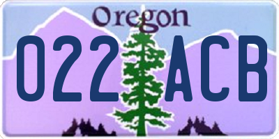 OR license plate 022ACB