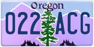 OR license plate 022ACG