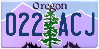 OR license plate 022ACJ