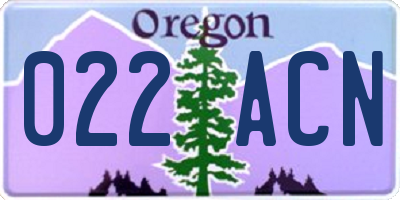 OR license plate 022ACN