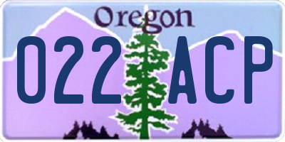 OR license plate 022ACP