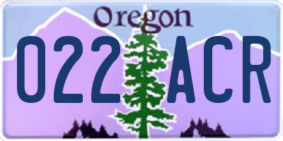 OR license plate 022ACR