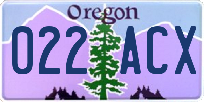OR license plate 022ACX