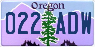 OR license plate 022ADW