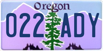 OR license plate 022ADY
