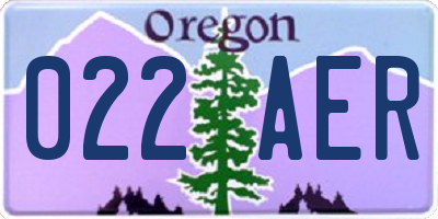 OR license plate 022AER