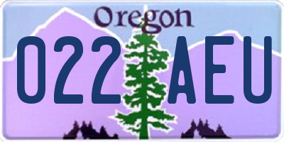 OR license plate 022AEU