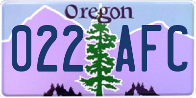 OR license plate 022AFC