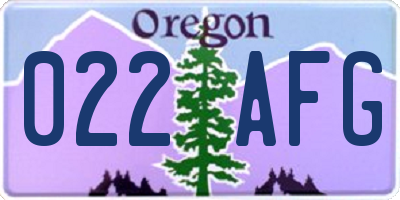 OR license plate 022AFG