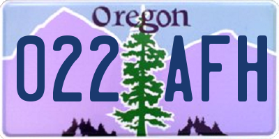 OR license plate 022AFH